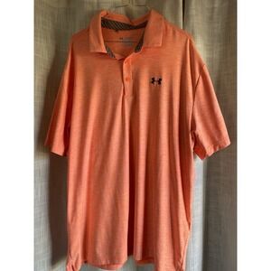 Under Armour Golf Polo Shirt Loose Size 2XL Orange - Spring Summer